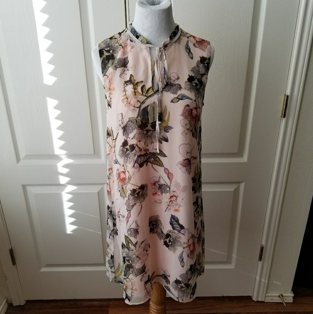 Philosophy Pink Floral Chiffon Summer Dress